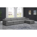  Manufacturer Color_Grey -- Beckham 152" Grey Linen Textured Fabric Upholstered 5 pc Modular Sectional IMAGE 3