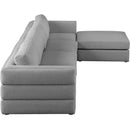  Manufacturer Color_Grey -- Beckham 152" Grey Linen Textured Fabric Upholstered 5 pc Modular Sectional IMAGE 7