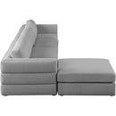  Manufacturer Color_Grey -- Beckham 152" Grey Linen Textured Fabric Upholstered 5 pc Modular Sectional IMAGE 8