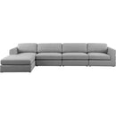  Manufacturer Color_Grey -- Beckham 152" Grey Linen Textured Fabric Upholstered 5 pc Modular Sectional IMAGE 9
