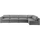  Manufacturer Color_Grey -- Beckham 152" Grey Linen Textured Fabric Upholstered 5 pc Modular Sectional IMAGE 10