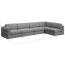  Manufacturer Color_Grey -- Beckham 152" Grey Linen Textured Fabric Upholstered 5 pc Modular Sectional IMAGE 14