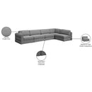  Manufacturer Color_Grey -- Beckham 152" Grey Linen Textured Fabric Upholstered 5 pc Modular Sectional IMAGE 15