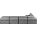  Manufacturer Color_Grey -- Beckham 152" Grey Linen Textured Fabric Upholstered 5 pc Modular Sectional IMAGE 5