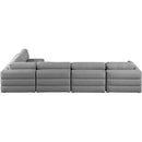  Manufacturer Color_Grey -- Beckham 152" Grey Linen Textured Fabric Upholstered 5 pc Modular Sectional IMAGE 6