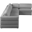  Manufacturer Color_Grey -- Beckham 152" Grey Linen Textured Fabric Upholstered 5 pc Modular Sectional IMAGE 8