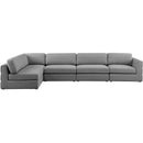  Manufacturer Color_Grey -- Beckham 152" Grey Linen Textured Fabric Upholstered 5 pc Modular Sectional IMAGE 9