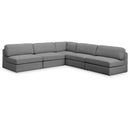  Manufacturer Color_Grey -- Beckham 114" Grey Linen Textured Fabric Upholstered 5 pc Modular Sectional IMAGE 1