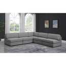  Manufacturer Color_Grey -- Beckham 114" Grey Linen Textured Fabric Upholstered 5 pc Modular Sectional IMAGE 2