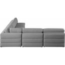  Manufacturer Color_Grey -- Beckham 114" Grey Linen Textured Fabric Upholstered 5 pc Modular Sectional IMAGE 3