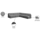  Manufacturer Color_Grey -- Beckham 114" Grey Linen Textured Fabric Upholstered 5 pc Modular Sectional IMAGE 9