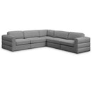  Manufacturer Color_Grey -- Beckham 114" Grey Linen Textured Fabric Upholstered 5 pc Modular Sectional IMAGE 1