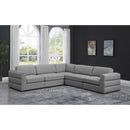  Manufacturer Color_Grey -- Beckham 114" Grey Linen Textured Fabric Upholstered 5 pc Modular Sectional IMAGE 2
