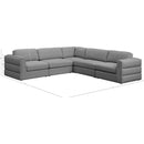  Manufacturer Color_Grey -- Beckham 114" Grey Linen Textured Fabric Upholstered 5 pc Modular Sectional IMAGE 9