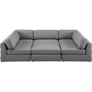  Manufacturer Color_Grey -- Beckham 114" Grey Linen Textured Fabric Upholstered 6 pc Modular Sectional IMAGE 5