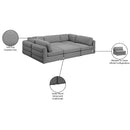  Manufacturer Color_Grey -- Beckham 114" Grey Linen Textured Fabric Upholstered 6 pc Modular Sectional IMAGE 9