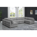  Manufacturer Color_Grey -- Beckham 152" Grey Linen Textured Fabric Upholstered 6 pc Modular Sectional IMAGE 2