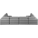  Manufacturer Color_Grey -- Beckham 152" Grey Linen Textured Fabric Upholstered 6 pc Modular Sectional IMAGE 3