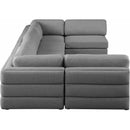  Manufacturer Color_Grey -- Beckham 152" Grey Linen Textured Fabric Upholstered 6 pc Modular Sectional IMAGE 4