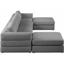  Manufacturer Color_Grey -- Beckham 152" Grey Linen Textured Fabric Upholstered 6 pc Modular Sectional IMAGE 4