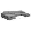  Manufacturer Color_Grey -- Beckham 152" Grey Linen Textured Fabric Upholstered 6 pc Modular Sectional IMAGE 8