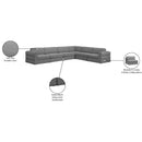  Manufacturer Color_Grey -- Beckham 152" Grey Linen Textured Fabric Upholstered 6 pc Modular Sectional IMAGE 10