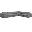  Manufacturer Color_Grey -- Beckham 152" Grey Linen Textured Fabric Upholstered 6 pc Modular Sectional IMAGE 1