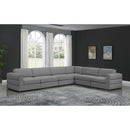  Manufacturer Color_Grey -- Beckham 152" Grey Linen Textured Fabric Upholstered 6 pc Modular Sectional IMAGE 2