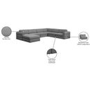  Manufacturer Color_Grey -- Beckham 152" Grey Linen Textured Fabric Upholstered 7 pc Modular Sectional IMAGE 10