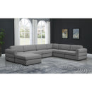  Manufacturer Color_Grey -- Beckham 152" Grey Linen Textured Fabric Upholstered 7 pc Modular Sectional IMAGE 2