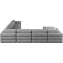  Manufacturer Color_Grey -- Beckham 152" Grey Linen Textured Fabric Upholstered 7 pc Modular Sectional IMAGE 3