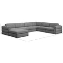  Manufacturer Color_Grey -- Beckham 152" Grey Linen Textured Fabric Upholstered 7 pc Modular Sectional IMAGE 9