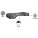  Manufacturer Color_Grey -- Beckham 190" Grey Linen Textured Fabric Upholstered 7 pc Modular Sectional IMAGE 10