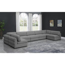  Manufacturer Color_Grey -- Beckham 190" Grey Linen Textured Fabric Upholstered 7 pc Modular Sectional IMAGE 2