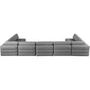  Manufacturer Color_Grey -- Beckham 190" Grey Linen Textured Fabric Upholstered 7 pc Modular Sectional IMAGE 3