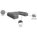  Manufacturer Color_Grey -- Beckham 152" Grey Linen Textured Fabric Upholstered 8 pc Modular Sectional IMAGE 10
