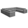  Manufacturer Color_Grey -- Beckham 152" Grey Linen Textured Fabric Upholstered 8 pc Modular Sectional IMAGE 1