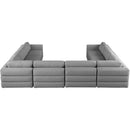  Manufacturer Color_Grey -- Beckham 152" Grey Linen Textured Fabric Upholstered 8 pc Modular Sectional IMAGE 3