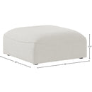  Manufacturer Color_Cream -- Meridian Miramar Fabric Ottoman IMAGE 5