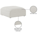  Manufacturer Color_Cream -- Meridian Miramar Fabric Ottoman IMAGE 6