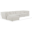  Manufacturer Color_Cream -- Meridian Miramar Fabric 5 pc Sectional IMAGE 14