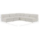  Manufacturer Color_Cream -- Meridian Miramar Fabric 5 pc Sectional IMAGE 8
