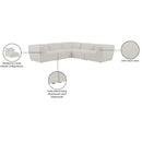  Manufacturer Color_Cream -- Meridian Miramar Fabric 5 pc Sectional IMAGE 10
