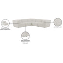 Meridian Miramar Cream Durable Linen Textured Modular Sectional IMAGE 10