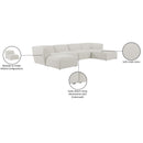  Manufacturer Color_Cream -- Meridian Miramar Fabric 6 pc Sectional IMAGE 10