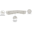 Meridian Miramar Cream Durable Linen Textured Modular Sectional IMAGE 10
