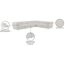  Manufacturer Color_Cream -- Meridian Miramar Fabric 6 pc Sectional IMAGE 10