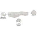  Manufacturer Color_Cream -- Meridian Miramar Fabric 6 pc Sectional IMAGE 10
