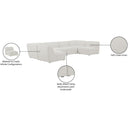 Meridian Miramar Cream Durable Linen Textured Modular Sectional IMAGE 10