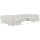  Manufacturer Color_Cream -- Meridian Miramar Fabric 6 pc Sectional IMAGE 9
